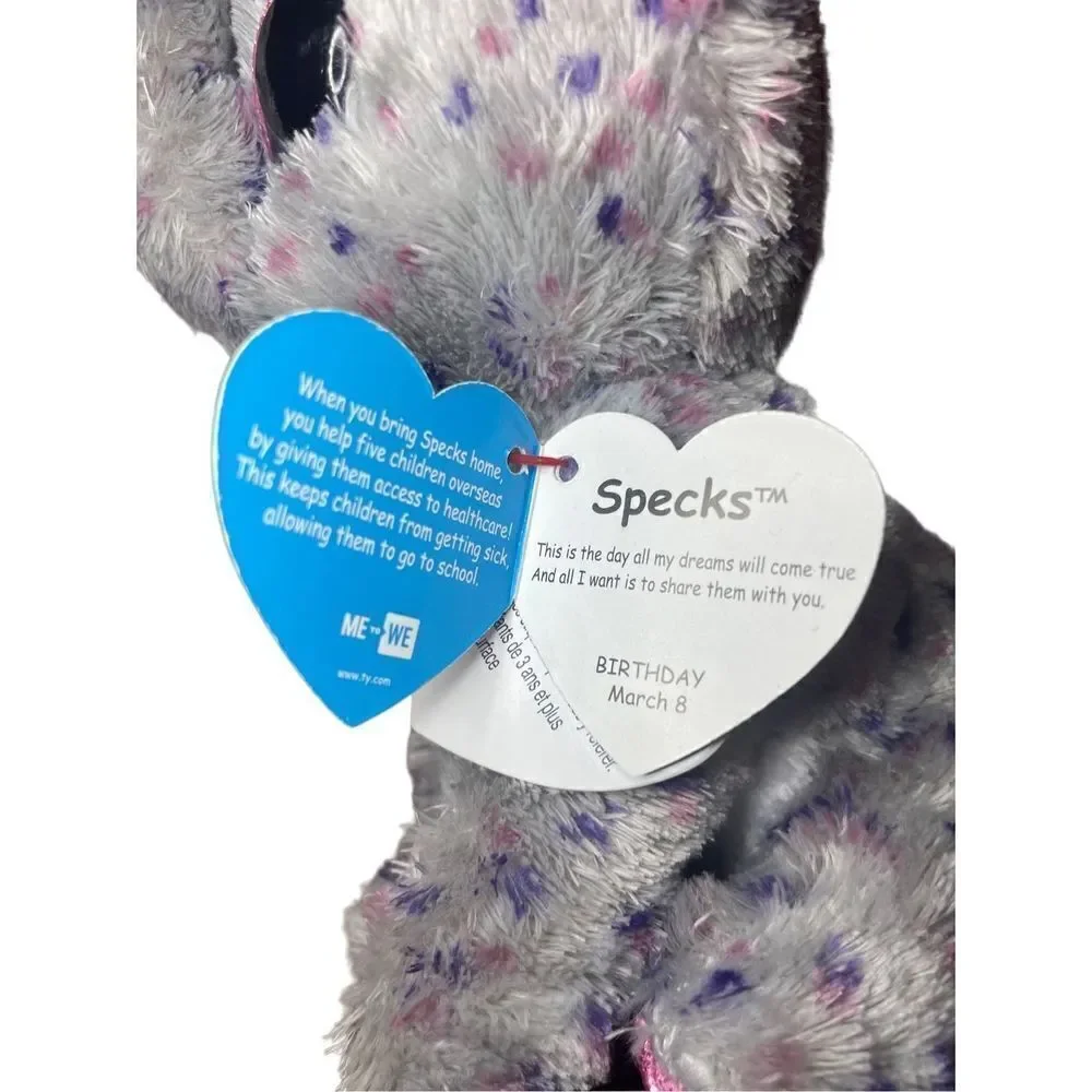 TY Beanie Boos - SPECKS the Speckled Elephant small 6 inches Stuffed Plush Toy G